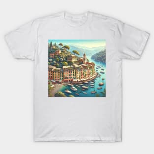 Portofino Italy Illustration T-Shirt